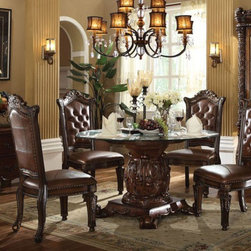 Vendome 5 Piece Formal Dining Set in Cherry Finish - Dining Sets