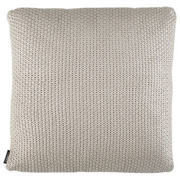 Safavieh Tickled Grey Knit Pillow Grey/Silver/Cotton 20" X 20"