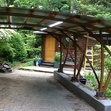 forged cantilevered garden structure