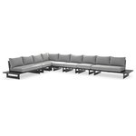 Meridian Furniture - Maldives Grey Water Resistant Fabric Outdoor Patio Modular Sectional - Create your own custom contemporary look on the deck or porch with the addition of this Maldives outdoor patio armless chair. Part of a large collection that lets you mix and match modular pieces to get the look you crave most. This modular sectional has grey water resistant fabric with a base made from grey aluminum, so it's sturdy, tough, and ready to face the elements with impeccable beauty, season in and season out. Shop the contemporary pieces in this collection to create the outdoor entertaining area of your dreams.