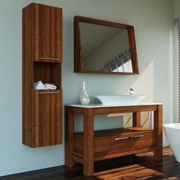 Pollino 48 inch Wall Mounted Bathroom Vanity with Vessel Sink