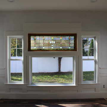 Reclaimed Antique Stained glass windows find a new home.