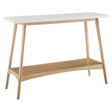 Madison Park Parker Mid-Century Modern Natural Wood Console Table, Natural