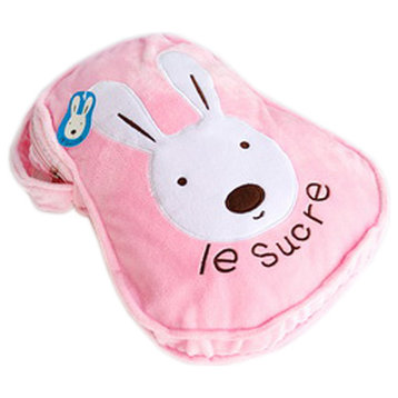 Sugar Rabbit - Pink Throw Blanket Pillow Cushion / Travel Blanket (25.2"-37")