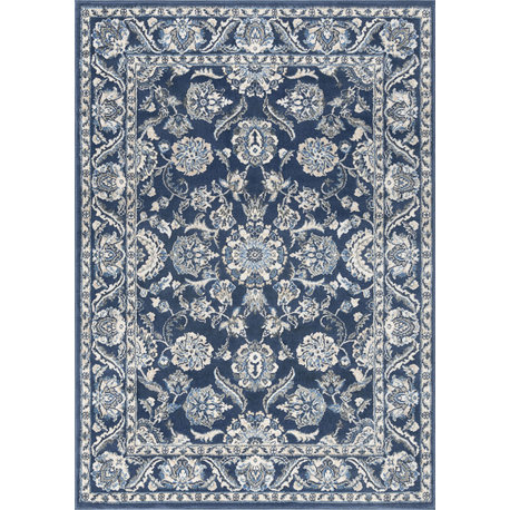 Shiloh Traditional Floral Dark Blue Rectangle Area Rug, 7.6'x10'