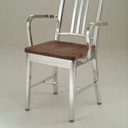 Navy Chair With Wood by Emeco - Armchairs And Accent Chairs