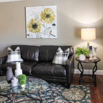 Grays & Floral Mix in Family Room Redesign