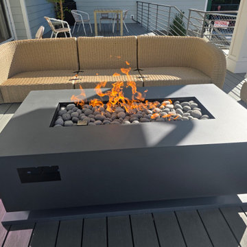 Custom Cast Stone Hearth Pad for Outdoor Fire Table | Scarsdale, NY