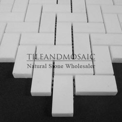 Bianco Dolomiti Marble Italian White Dolomite Herringbone Mosaic Tile Polished - Products