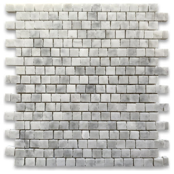 Carrara White Marble HandClipped Random Broken Mosaic Tile Polished, 1 sheet
