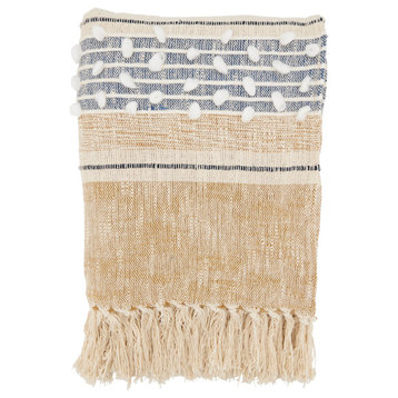 Textured Tides Woven Stripe Throw Blanket, Multi, 50"x60"