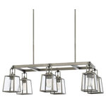 Capital Lighting - Capital Lighting 825561AN-447 Kenner - Six Light Island - No. of Rods: 3  Canopy Included: TRUE  Shade Included: TRUE  Canopy Diameter: 22.5 x 5 Rod Length(s): 18.00  Room Type: Kitchen/Dining RoomKenner Six Light Island Antique Nickel Clear Rain Glass *UL Approved: YES *Energy Star Qualified: n/a  *ADA Certified: n/a  *Number of Lights: Lamp: 6-*Wattage:100w E26 Medium Base bulb(s) *Bulb Included:No *Bulb Type:E26 Medium Base *Finish Type:Antique Nickel