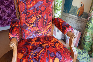 fauteuil voltaire multicolore