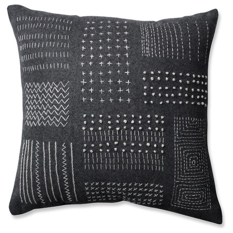 Pillow Perfect Tribal Throw Pillow, Cream Gray, 16.5", Dark Gray