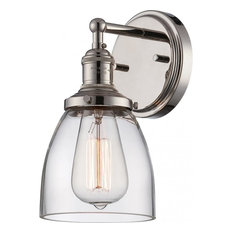 Vintage 1 Light Sconce With Clear Glass, Vintage Lamp Included