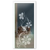 Pocket Glass Sliding Door with Frosted Desing, 34"x84", Non-Private, Recessed Grip