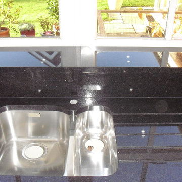Black Pearl Granite worktop with undermount sink