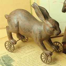 Rabbit Pull Toy Decoration - Decorative Objects And Figurines
