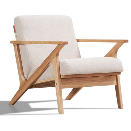 Omax Decor Zola Lounge Chair, Beige/Oak