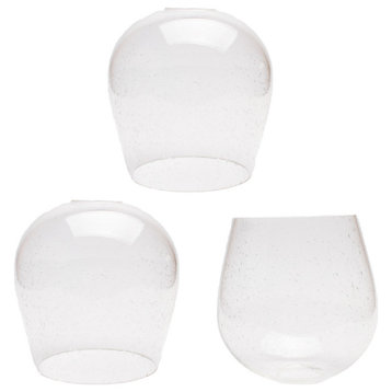 3 Pack Seeded Glass Globe Shade For Light Fixture