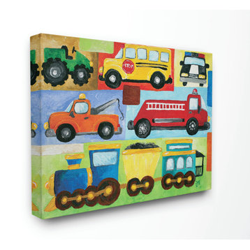 Stupell Industries Transportation Collage, 24"x30", Canvas Wall Art
