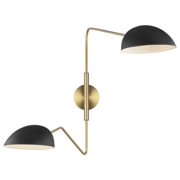 Jane Two Light Wall Sconce in Midnight Black