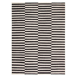 Vienne Wool Striped White and Blue Area Rug 6'x9' + Reviews