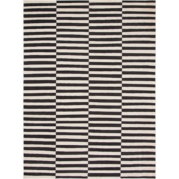 Solid/Striped Wingate 10'x13' Rectangle Onyx Area Rug