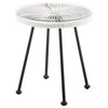 Linon Tallie Outdoor Metal Side Table in White