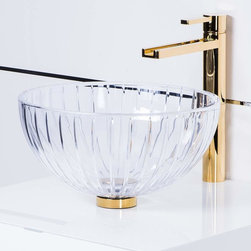 De Medici Italian Crystal Vessel Sink | Transparent - Bathroom Sinks