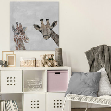 "The Giraffes" Painting Print on Wrapped Canvas
