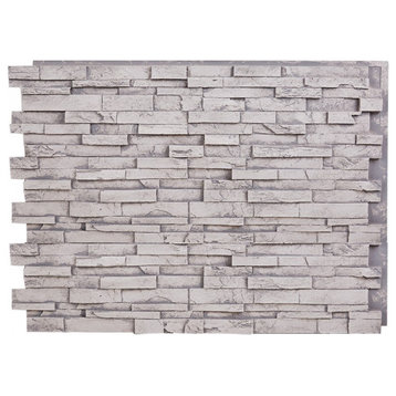 Everest Faux Stone Wall Panel, Gray, 36"x48" Wall Panel