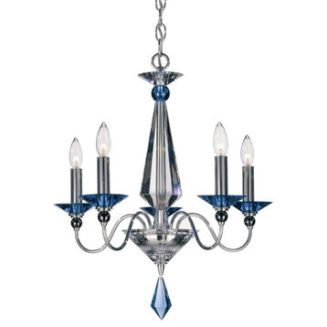 Jasmine 5-Light Chandelier in Silver With Clear Optic Crystal