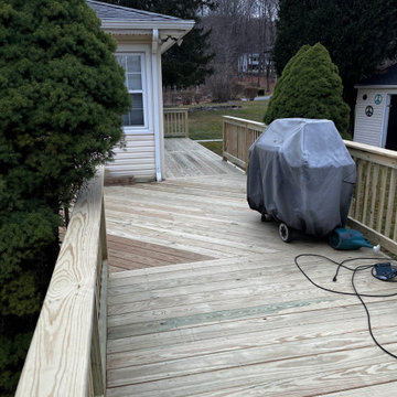 Pressure treated wood deck