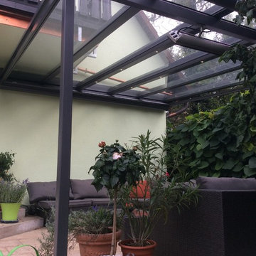 SDL Atrium mit LED Beleuchtung, Unterglasmarkise und Infrarotheizstrahler
