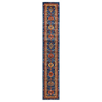Serapi, One-of-a-Kind Hand-Knotted Runner Rug  - Blue, 2' 8" x 16' 2"