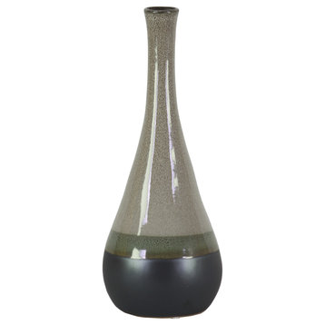 Urban Trends Ceramic Bellied Round Vase With Gray Finish