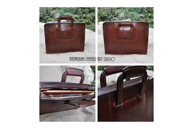Briefcases by Kazakhsha Leather Art Studio