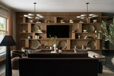 Example of a trendy living room design in Dallas