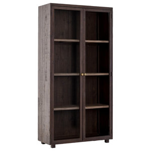 Shadow Box Industrial Curio Cabinet With Doors Industrial