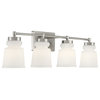 4-Light Bathroom Vanity Light, Matte Black, Brushed Nickel