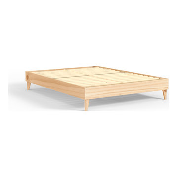 Wooden Platform Bed Frame - Multiple Finishes Available, Natural, King