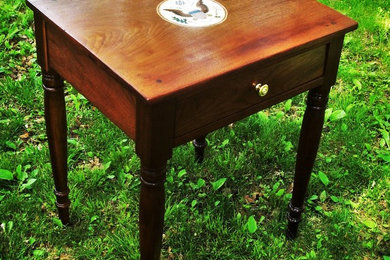 Antique Nightstand... Black Walnut & Inlaid Great Seal of the United States