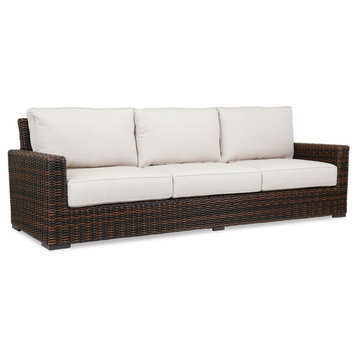 Montecito Sofa With Cushions, Canvas Flax With Self Welt