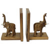 NOVICA Good Luck Elephant And Wood Bookends  (Pair)