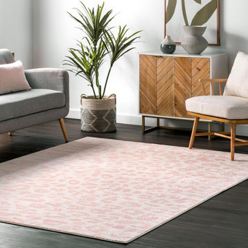 nuLOOM Leopard Print Contemporary Area Rug, Baby Pink 8'x10'