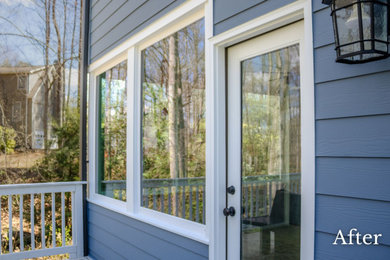 Blue concrete fiberboard and clapboard house exterior idea in Atlanta