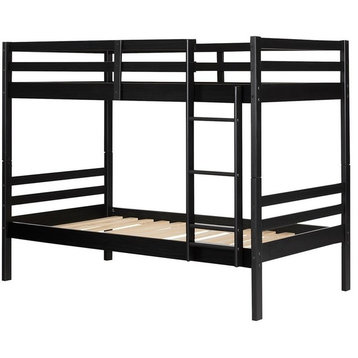 South Shore Induzy Twin Over Twin Bunk Bed in Matte Black