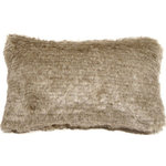 Pillow Decor Ltd. - Pillow Decor - Tundra Hare Faux Fur Throw Pillow, 12" X 20" - With coloring similar to the summer molt of the Tundra Hare, this grayish brown faux fur throw pillow is perfect as a soft, subtle addition to you sofa, sectional or cozy nook. A one inch fur length makes this an exceptionally plush and luxurious pillow.