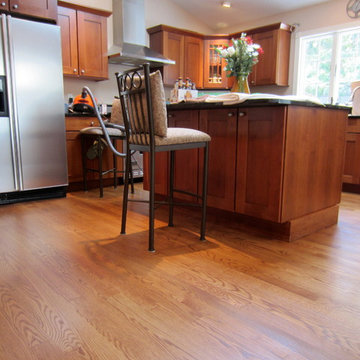 HOLBROOK - 3 1/4" RED OAK INSTALLED/REFINISHED NUTMEG STAIN AND TRAFFIC HD POLY